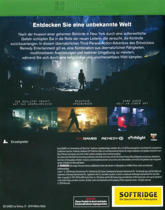 Image du produit 505 Games Contrôle (Xbox One X, Xbox Series X, Multilingue)