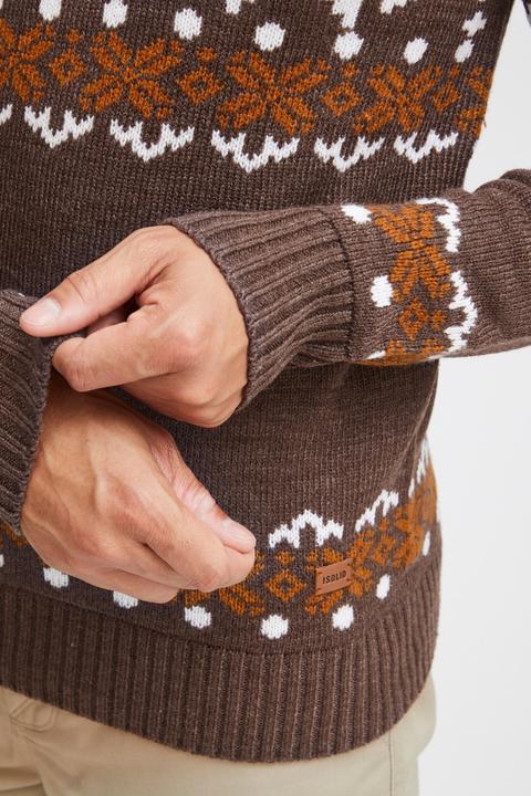 Image du produit Solid Norwig Pull En Grosse Maille Pull-Over Tricot Pour Homme Avec Encolure Rond (XXL)