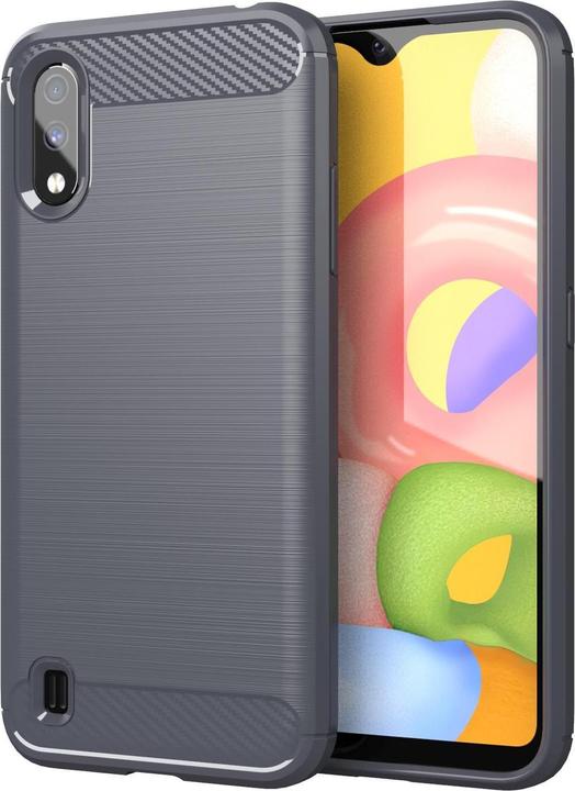 Image du produit Cadorabo TPU Ultra Slim carbon edelstahl Combi Cover (Samsung Galaxy A01)
