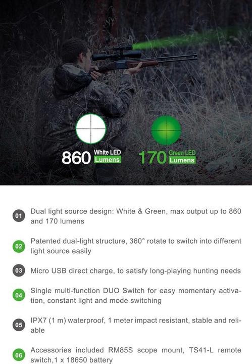 Image du produit Nextorch Lampe de poche LED T5G Jagdset (170 lm)