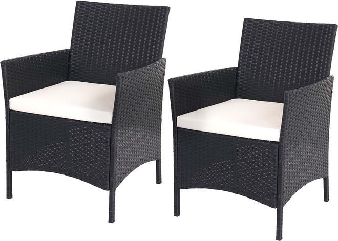 Produktbild Swisshandel24 3-2-1-1 Poly-Rattan Garten-Garnitur Halden, Sitzgruppe - anthrazit, Kissen creme