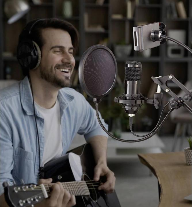 Actual product image Renkforce Microphone stand, pop filter and phone holder