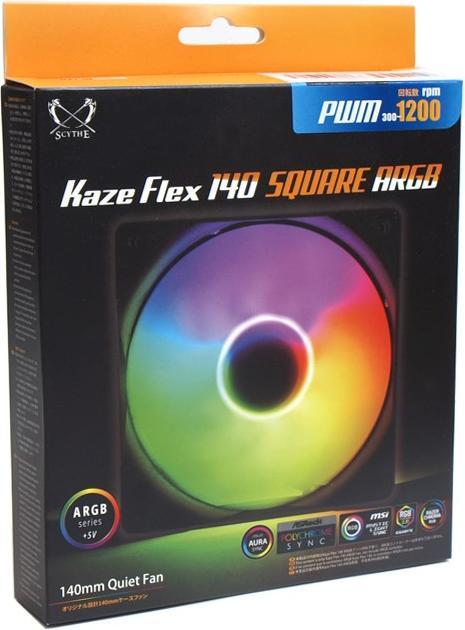 Actual product image Scythe Kaze Flex 140 Square ARGB PWM Fan 300-1200rpm (140 mm, 1 x)