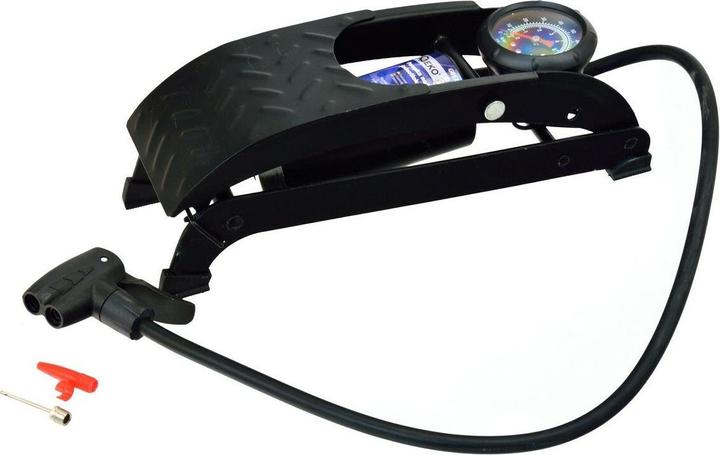 GEKO Fusspumpe mit Manometer Einzelkolben