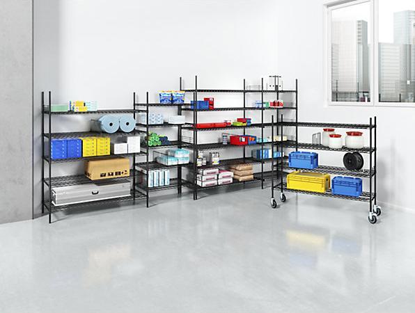 Produktbild Seco Stahldraht-Gitterregal, schwarz