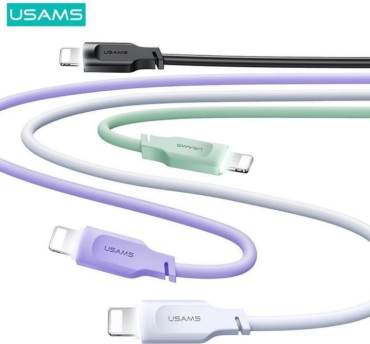 Produktbild Usams Ladekabel Typ-C zu Lightning PD - Schwarz (1.20 m, USB 3.0)
