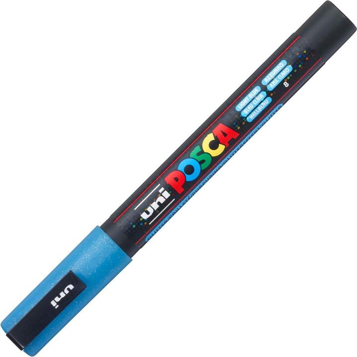 Actual product image Posca Marker PC-3M round tip (Glitter Light blue, 1.30 mm, 1 x)