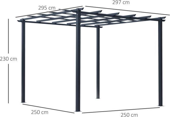 Actual product image Swisshandel24 stabiler Rosenpavillon als Rankhilfe wetterfest Metall schwarz 2,97x2,95x2,3m (297 cm, 295 cm)