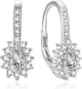 Produktbild Beneto Glittering silver earrings with zircons AGUC1296L (L)