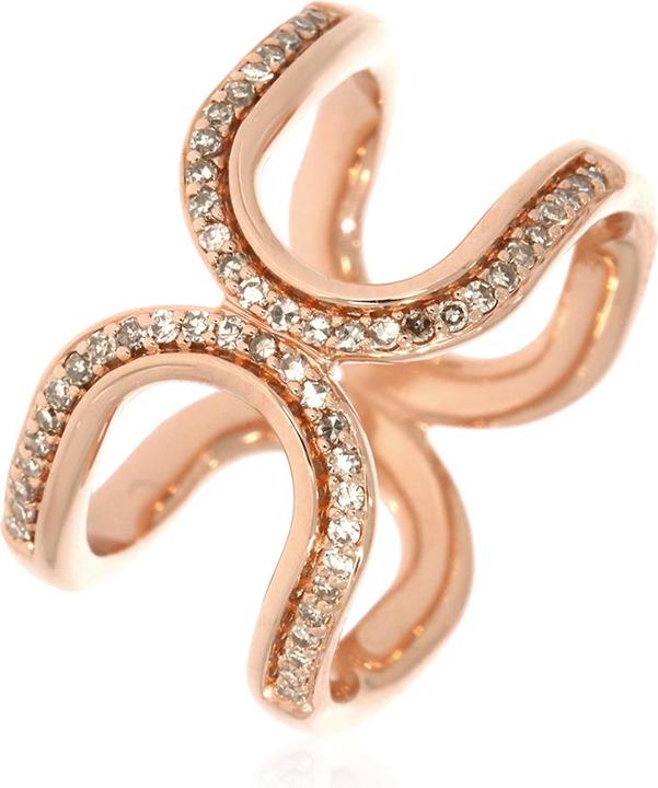 Actual product image Xen Ring with 54 brown diamonds approx. 0.26 ct. rose gold plated (52, 925 Silver)