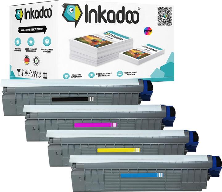 Image du produit Inkadoo Multipack compatible avec OKI 4405921x contient 4x cartouches de toner (M, C, CF, Y)