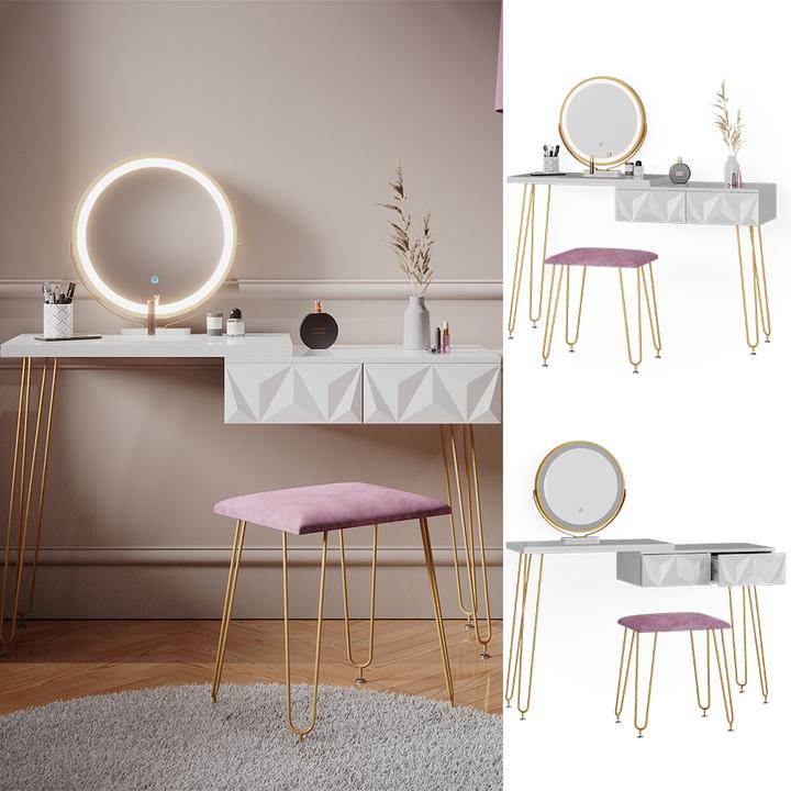 Actual product image Vicco Bella with stool and lighting (120 x 37 x 76 cm)