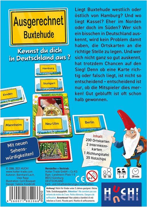 Produktbild 882066 - Ausgerechnet Buxtehude - Kartenspiel, 2-6 Spieler, ab 10 Jahren (DE-Ausgabe) (Deutsch)