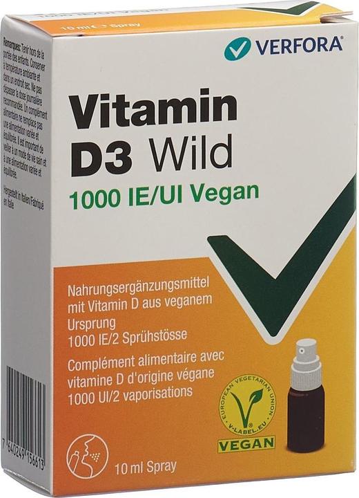 Immagine prodotto Wild Pharma Vitamina D3 Wild Spray 1000 UI vegan (1 Pezzo/i, Getto vaporizzato, 52 g)