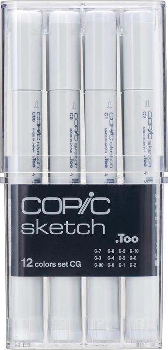 Immagine prodotto Copic Schizzo a pennarello, set di 12 "Grigio "ne CG"". (Grigio, 3 mm, 12 x)