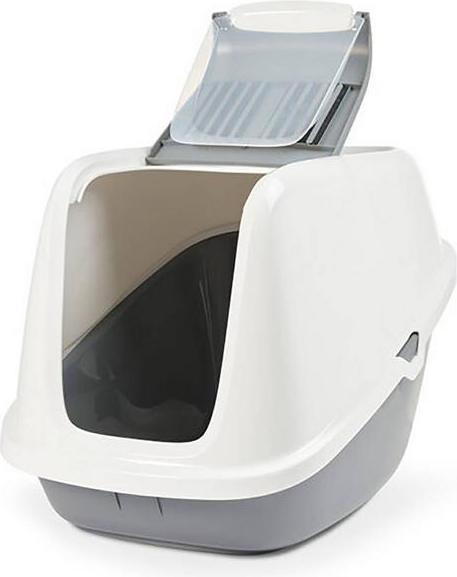Actual product image Savic Toilette chat Nestor Giant gris/blanc (Cat litter box closed)