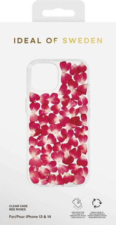Productafbeelding iDeal Of Sweden Mobiili tagakaas iPhone 13/14 Doorzichtig Hoesje, Rode Rozen (Apple iPhone 13)