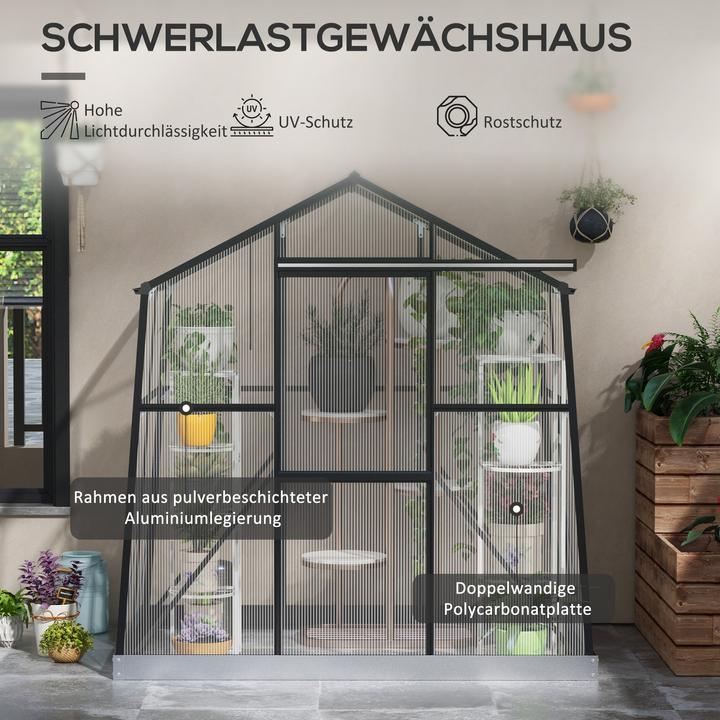 Actual product image Outsunny Greenhouse with sliding door and integrated gutter system