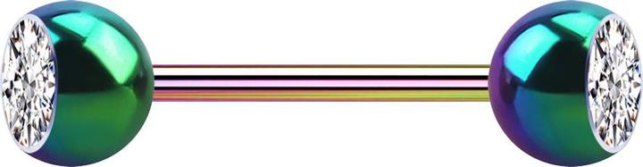 Produktbild Star Piercing Micro Barbell farbig mit zwei Kugeln Kristall silber (Chirurgenstahl 316L, ohne Messing)