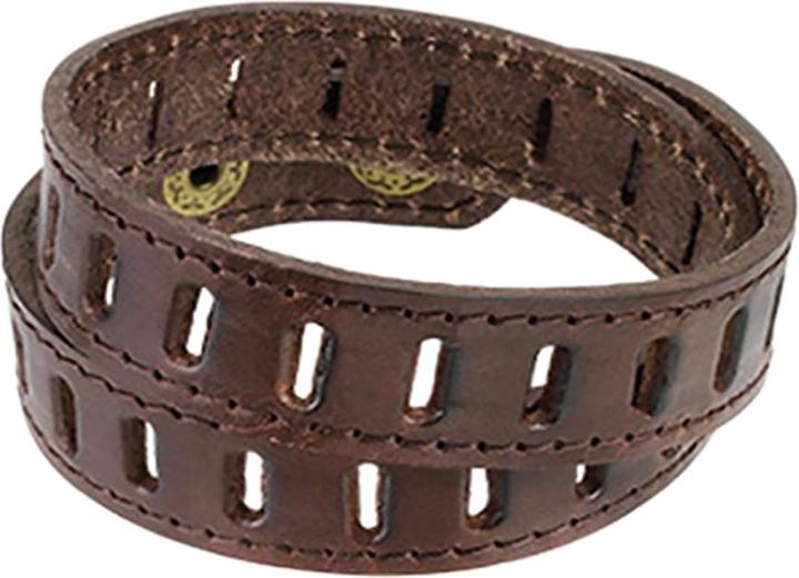 Produktbild Star Piercing Lederarmband braun mit Schlitz (Leder, ohne Messing)