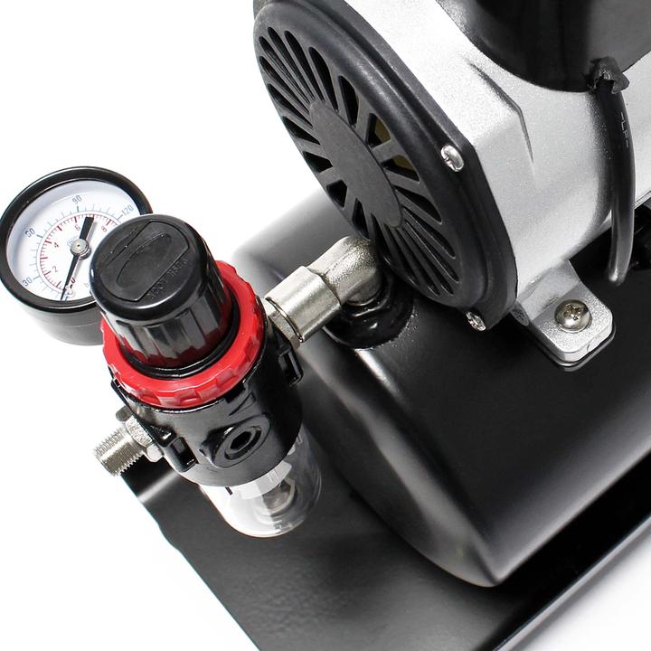 Produktbild Wiltec Airbrush Kompressor Druckregler Filter Wasserabscheider bis 7 bar 9,51mm 12,91mm