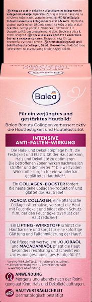 Valeurs nutritives et ingrédients dm Balea Collagène de beauté (Crème pour le corps, 50 ml)