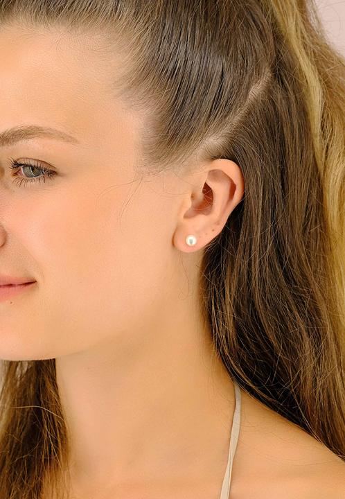 Produktbild Muau Stud earrings yellow gold 750 freshwater pearl 5.5-6mm (750/18K Gelbgold)