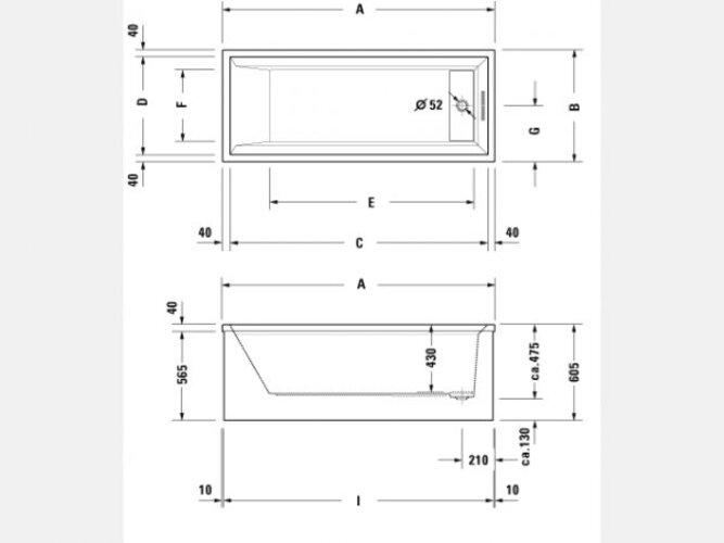 Immagine prodotto Ideal Standard Body Shape Bath Bagno rettangolare Connect Air 75 x 170 cm bianco alpino liscio (235 l, 170 cm, 75 cm)