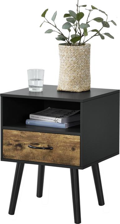Produktbild En.Casa Beistelltisch Gävle 2er Set Schwarz/Dunkler Holzton