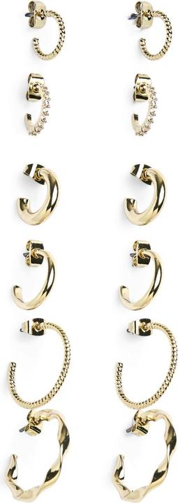Pieces Pcdiona Hoop Earrings 6-Pack Noos (5% Titan, 92% Messing, 3% Glas)