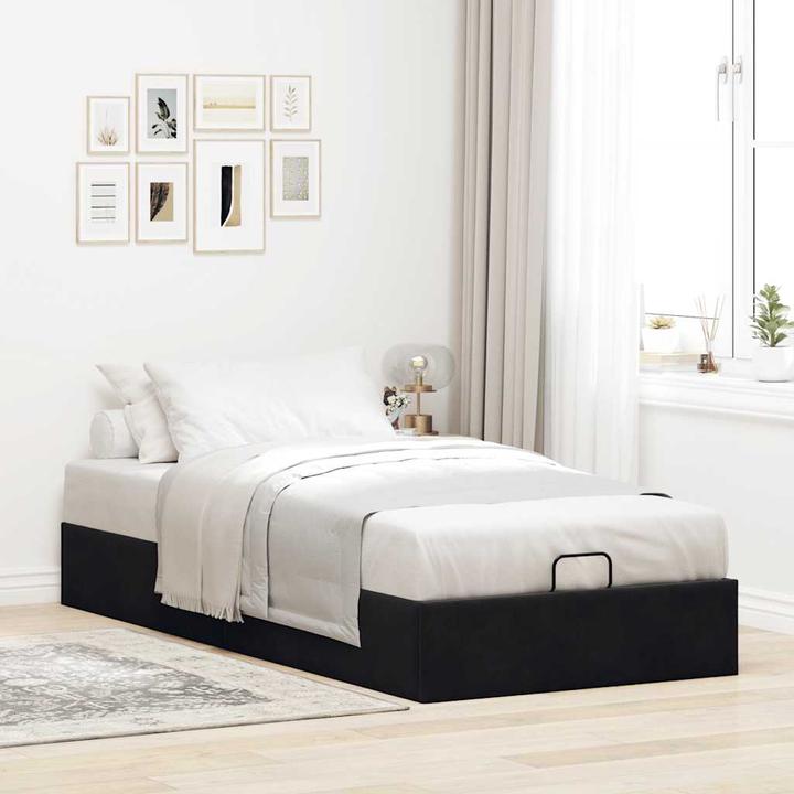 Produktbild VidaXL Ottoman-Bett ohne Matratze Schwarz 90x190 cm Samt (90 x 190 cm)