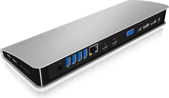 Actual product image Icy Box IB-DK2801-TB3 - Thunderbolt 3 Triple Dock 85W PD (USB-A, Thunderbolt, USB-C, 15 ports)