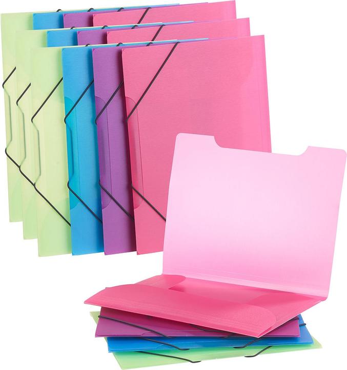 Immagine prodotto General Office Set di 16 raccoglitori angolari a molla con elastico, plastica, 4 colori (A4, 16 x)