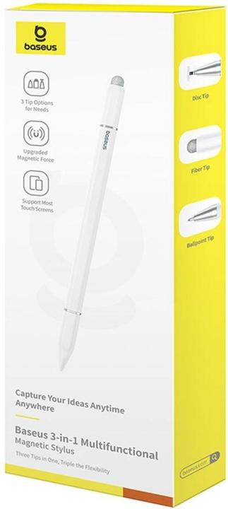 Actual product image Baseus Smooth Writing III magnetic stylus 3in1 (white)