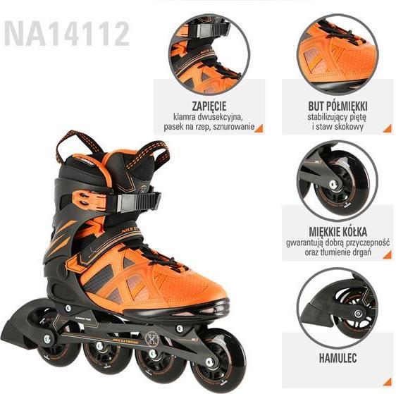 Produktbild Nils NA14112 Schwarz-Orange GRÖSSE 44 INLINE-SKATES EXTREME (44)