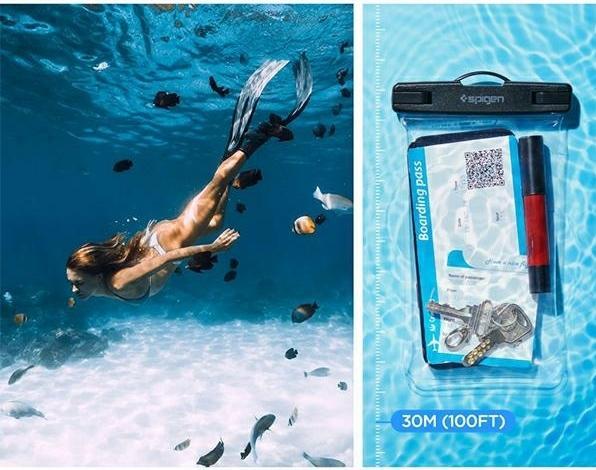 Actual product image Spigen A601 UNIVERSAL WATERPROOF CASE CRYSTAL CLEAR (Universal)