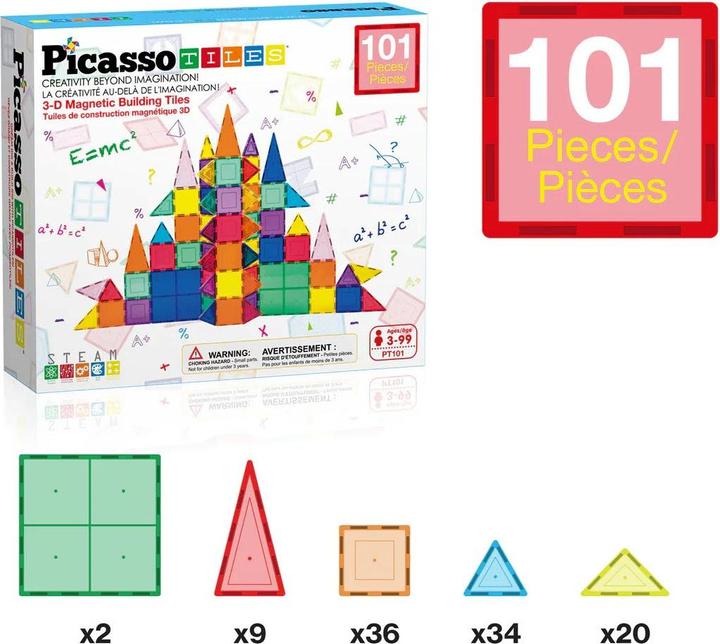 Image du produit Tactic Picasso Tiles - Jeu de construction magnétique 3-D