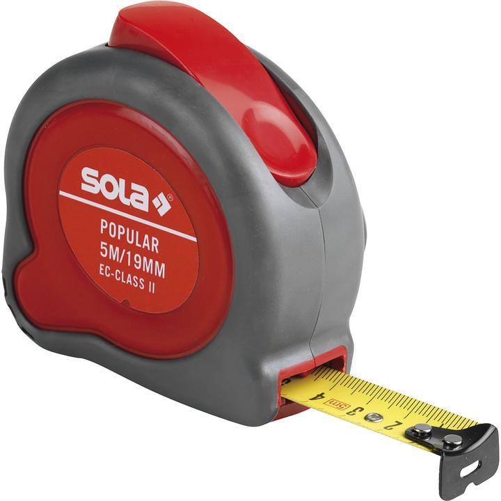 Actual product image Sola Popular rolling tape measure with EC test mark (accuracy 2) Roll metre 5m (mm)