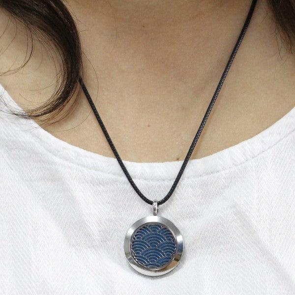 Actual product image Zen Arôme Fragrance jewellery necklace with pendant No.53 for essential oil, perfume (Stainless steel, Leather)