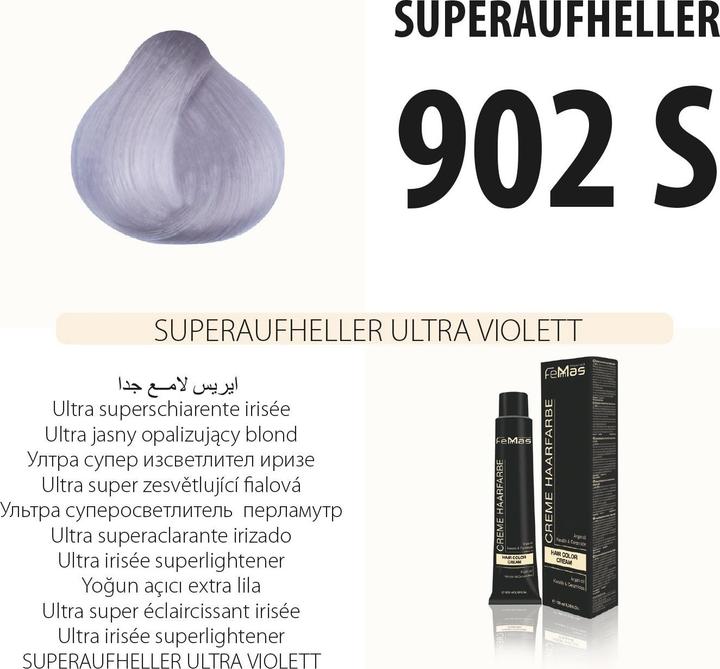 Actual product image FemMas 902S) Hair Color Super Brightener Ultra Violet 100ml