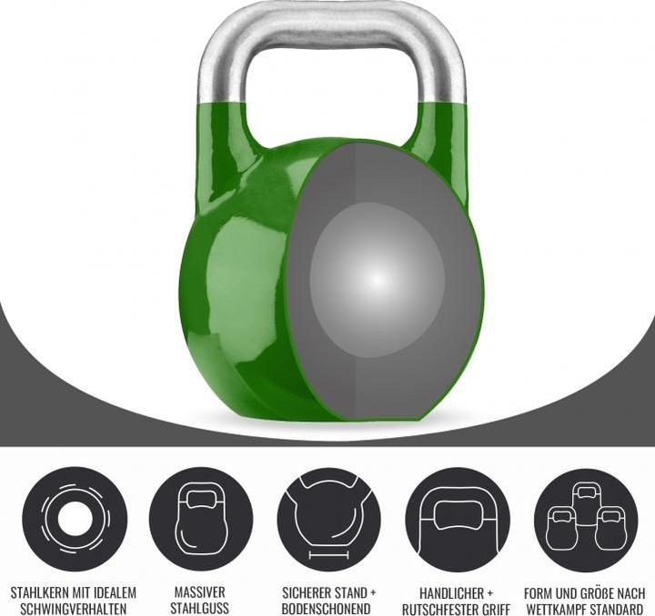 Immagine prodotto Gorilla Sports Competizione Kettlebell (1 x 8 kg, 1 x 12 kg, 1 x 16 kg, 1 x 20 kg, 1 x 24 kg, 1 x 28 kg, 1 x 32 kg, 1 x 40 kg)