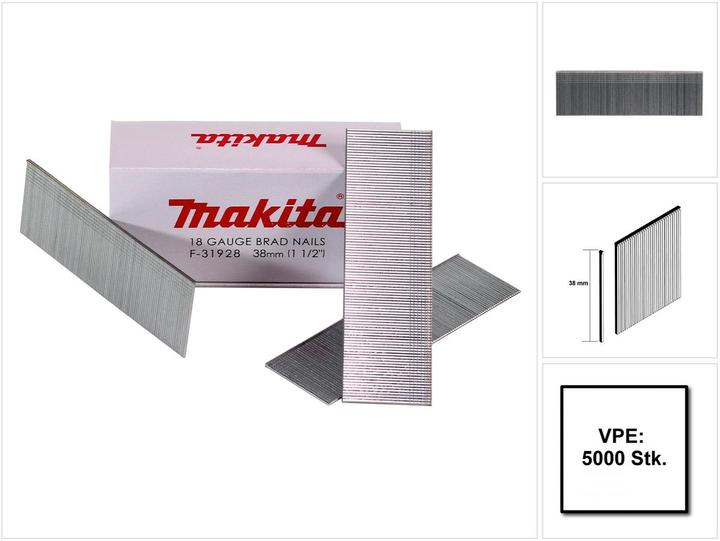 Produktbild Makita Stauchkopfnagel Brads 38mm 5000 Stück galvanisiert ( F-31928 ) für Nagler DBN500/AF505