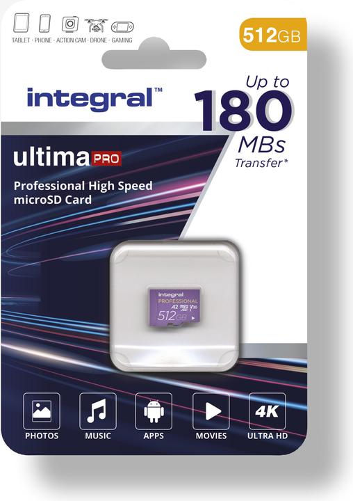 Actual product image SDXC Micro 512 GB U3 V30 A2 (512 GB, microSD, U3, UHS-I)