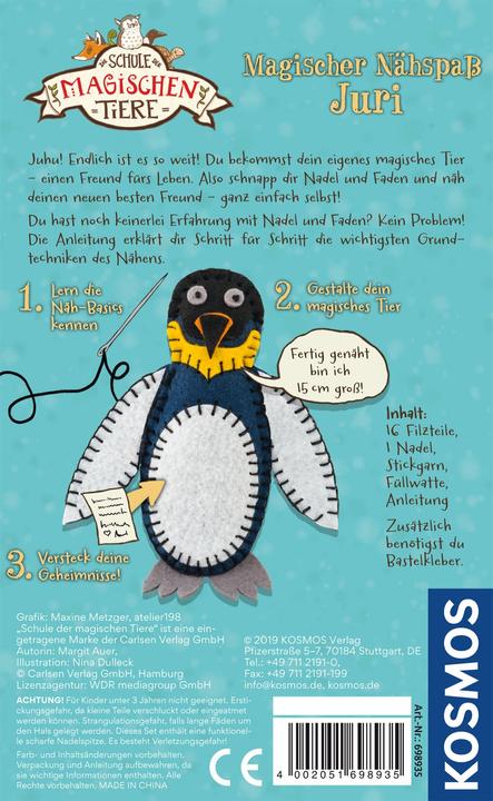 Actual product image Kosmos The School of Magical Animals - Magical Sewing Fun Juri