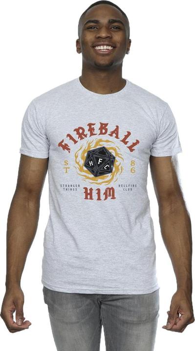Actual product image Netflix Mens Stranger Things Fireball Dice 86 T-Shirt (3XL)