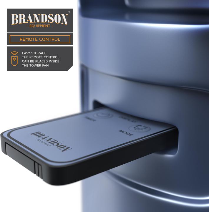 Produktbild Brandson Turmventilator, Oszillation 65°, Timer, Fernbedienung, Standventilator 96cm, Blau (48 dB)