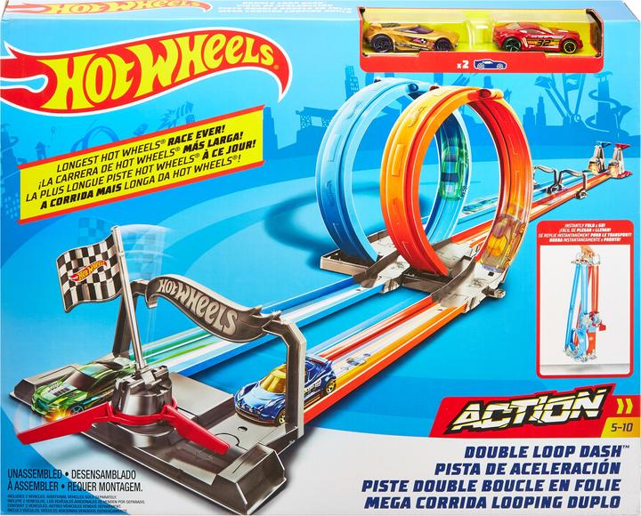 Actual product image Hot Wheels track Two loops