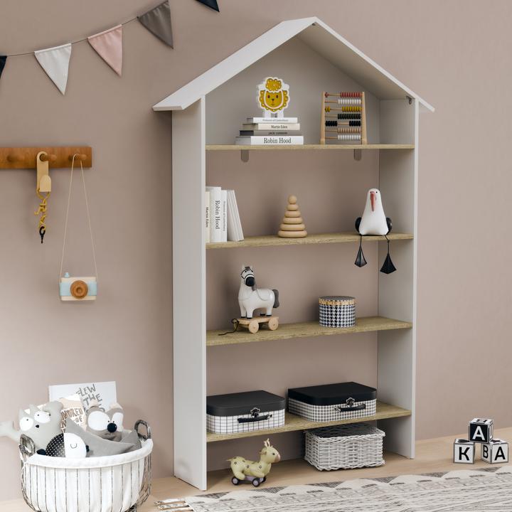 Produktbild VCM Holzregal stehend | platzsparendes Kinder Regal | Masse: H. 160 x B. 103 x T. 23 cm |