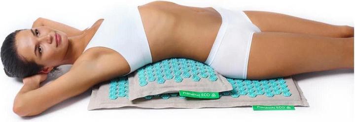 Actual product image Pranamat Eco Massage Set - Mat and Cushion turquoise