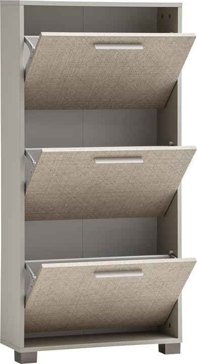 Immagine prodotto Schildmeyer Edno Schuhkipper Schuhschrank cremebeige / Canasta Dekor 3 Klappen